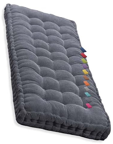 Waschbare Bankkissen für Innen- und Außenbereich, 1-Sitzer, 3-Sitzer, Gartensitzkissen, Schaukelsitz, Liege, Sofa, Terrasse, Küche, Veranda, Hängematte, Rattan, Rasen, Dunkelgrau
