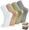 Utensilsto 4 Paar Pilates Socken Rutschfeste Socken Stoppersocken Damen 35-39 Antirutschsocken Reformer Pilates Socks Grip Socks für Pilates Barre Ballett Tanz Trampolin