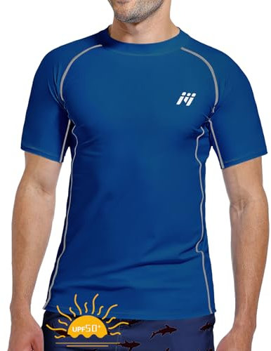 MEETWEE Maglietta da Uomo Rash Guard Rash Vest da Uomo a Maniche Lunghe,Protezione UV UPF 50+,ad Asciugatura Rapida,per Nuoto,Surf,Sport Acquatici