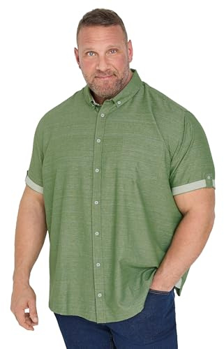 BadRhino Big & Tall Green Slub Shirt - Men's - Plus Size Curve