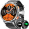 Montre Intelligente Militaire pour Hommes, écran AMOLED HD de 1,85, Batterie de 730 mAh, Montres Intelligentes Avec Lampe de Poche LED pour Android iOS (Réponse /Numérotation des Appels)Noir