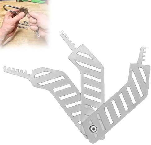 Dietrich-Set aus Edelstahl, Schlüsseldienst Türöffner Schlüsse, für Anfänger, Vorhängeschloss, Uhrschlösser, Picking-Set für Tor, Schule, Fitnessstudio, Schließfach (1 Stück)