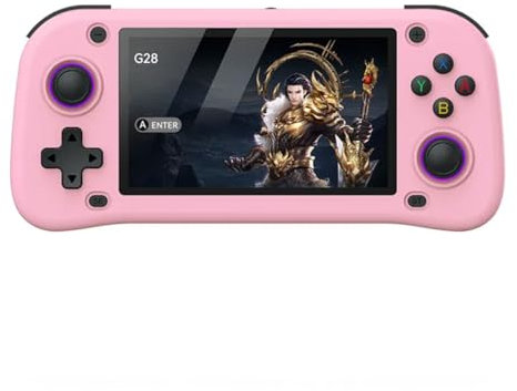 Meiurlex 𝟐𝟎𝟐𝟓 𝐍𝐞𝐰 G28 Handheld Game Console 64G Card with 15000+Games, 4.3 Inch HD Screen Cortex-A7 Linux Portable Retro Video Handheld Game Players Gift for Adult