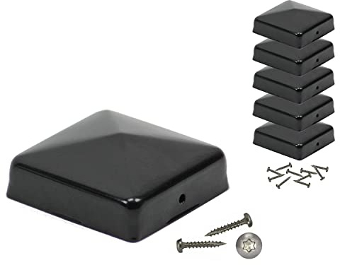 GK Pfostenkappe schwarz beschichtet, inkl. Schrauben mit Cutspitze (5, 12 x 12 cm)