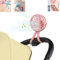 Pram Fan Clip on Stroller, Mini Fan for Pram, 500mAh USB Rechargeable, Portable Clip with 3 Speeds & Night Light, Stroller Fans for Buggy Pushchair Car Bike Camping Travel (Pink)