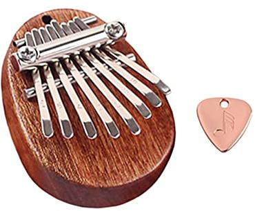 minkissy Mini Kalimba Daumenklavier Tasten Tragbares Finger Piano mit Pick Braun für Anfänger Kleine Musikinstrumente Fingerfertigkeit und Hand Auge Koordination