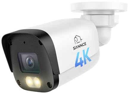 SANNCE 4K PoE Camera, 8MP PoE Camera, Outdoor Security Camera, 2 Way Audio | Built-in Microphone, IP67 Waterproof, Outdoor POE Security Camera 8MP for Cameras House Security, Works with N98PBN Only