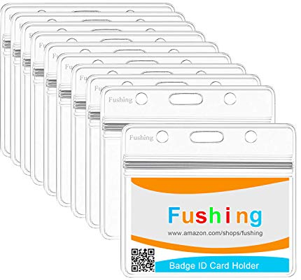 Fushing 10 Pezzi chiari Impermeabili Portabatterie in Plastica Titolari di etichetta badge ID Titolari di Carte