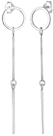 Elli Ohrringe Damen Kreis Stab Geo Minimal Mix in 925 Sterling Silber