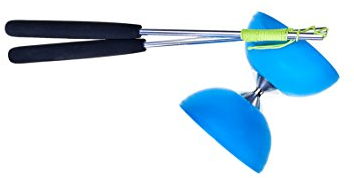 Eureka 515707 Acrobat 105 Gummi-Diabolo mit Aluminium-Handstäben, hellblau