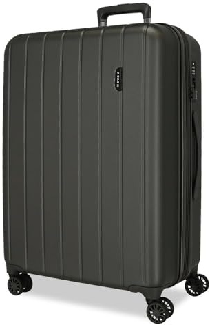 Movom Wood Valise Moyenne Gris 44,5x65x27,5 cms Rigide ABS Serrure TSA 68L 3,8Kgs 4 roues doubles Extensible