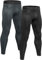 Niksa 2 Pack Men's Leggings,Zip Pocket Compression Tights Base Layer Gym Pants for Running Workout(Black Gray,M)