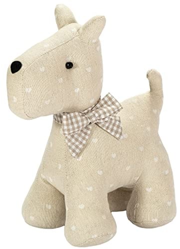 SPOTTED DOG GIFT COMPANY Dog Door Stop, Fabric Animals Door Stopper Heavy Weighted Door Stops for Floor 1.5kg, Decorative Doorstops Home Décor and Gifts for Dog Lovers (Terrier Heart)