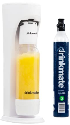 Drinkmate OmniFizz Sparkling Water and Soda Maker, Carbonates Any Drink, with 60L CO2 Cylinder (Classic White)