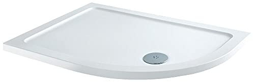 Milano Lithic White Low Profile Right Hand Offset Quadrant Shower Tray - 1000mm x 800mm