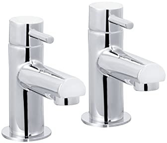 Cascade 003.34.3 Paire de robinets de baignoire sphérique double levier – Facile à installer – Chrome, 118 mm x 127 mm x 50 mm