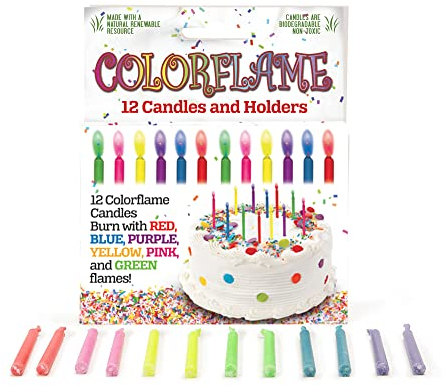 36 Stücke Geburtstag Kuchen Kerzen mit Farbigen Flammen Bunte Regenbogen Kerzen in Halter für Geburtstag Kuchen Cupcake Dekoration