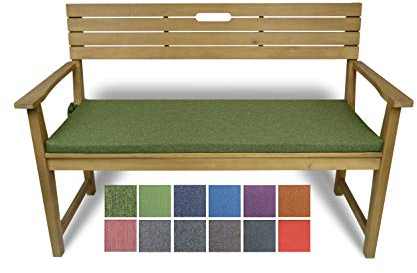 Rollmayer Bankkissen Bankauflage Sitzkissen Bankpolster Auflage für Bänke in Haus und Garten Kollektion Melange, 1 Stück (Grün 333, 120x40x4cm)