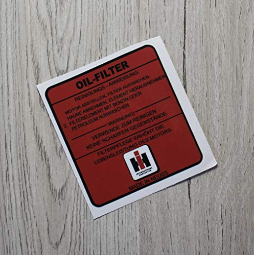 IHC MC CORMICK Aufkleber OIL FILTER Traktor Emblem Sticker Label