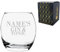 Personalised Engraved Novelty Tondo Tumbler Name's Gin and Tonic Gift Boxed, Round Glass, Engraved in The UK, Holds Up to 405ml/13oz of Liquid, Gift for Her
