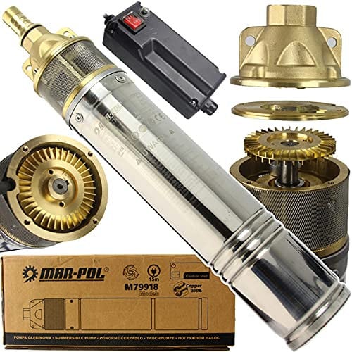 Elettropompa per pozzi 50 litri/min pompa sommersa per pozzo profondo da Ø4 1 CV 750W prevalenza fino a 60 metri 230V uscita 1