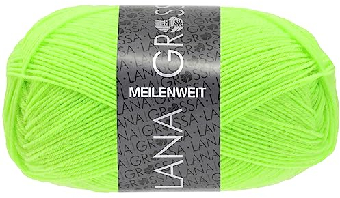 LANA GROSSA Meilenweit 50g | Sockenklassiker, waschmaschinenfest | Handstrickgarn aus 80% Schurwolle & 20% Polyamid | 50g Wolle zum Stricken & Häkeln | 210m Garn