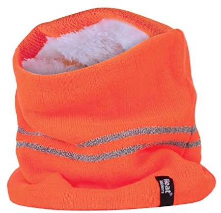 HEAT HOLDERS - Herren neon winter gestrickt arbeit halswärmer/nackenwärmer für die nacht (Einheitsgröße, Orange)