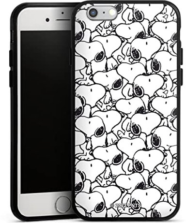 DeinDesign Silikon Hülle kompatibel mit Apple iPhone 6 Case schwarz Handyhülle Snoopy Muster Peanuts