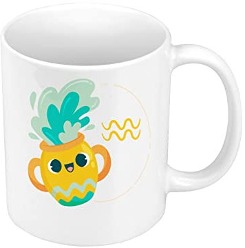 Tazza in ceramica Acquario Segno zodiacale Zodiaco Disegno Simbolo Illustrazione