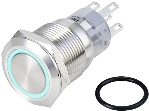 TRU COMPONENTS TC-10090952 Drucktaster Vandalismusgeschützt 250V/AC 3A 3A 1x LAS1-AGQ-11ZE/B/24V/S