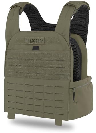 PETAC GEAR Gewichtsweste, verstellbar, taktische Gewichtswesten, Trainer Fitness Kraft Ausdauer Workout Training Weste (Ranger Green)