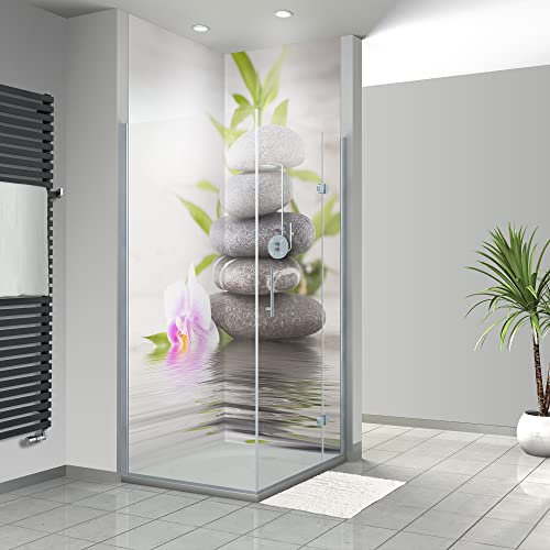 WANDFREUDE individuelle Duschrückwand Aluverbundplatte auf Maß (2 Stück - Spasteine - Seidenmatt) – Dusche Wandverkleidung Duschwandverkleidung Duschrückwände