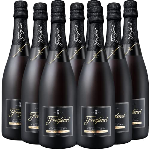 Aktionspaket Freixenet Cava Córdon Negro Brut (9 x 0,75 l) - Edler, spanischer Qualitätsschaumwein, fruchtig und herb mit zarten Hefe- und Honigaromen inkl. einem Flaschen Winter Coat gratis