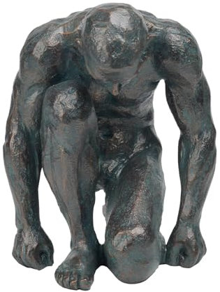 Guichifun Starting Position Mann Statue, Kunstharz, schwarzes Kupfer, 40,6 cm