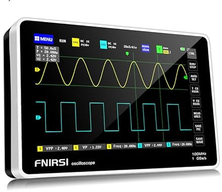 YuqiaoTime FNIRSI-1013D Digital Tablet Oscilloscope Dual Channel 100M Bandwidth 1GS Sampling Rate Mini Tablet Digital Oscilloscope(FNIRSI-1013D+P4100 probe)