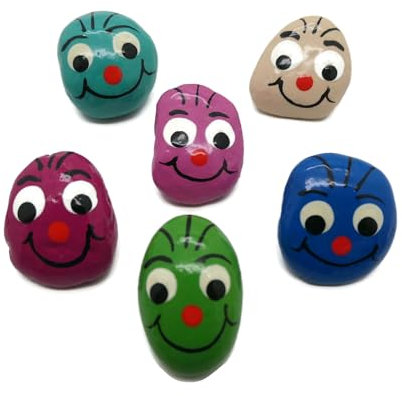Andys Steinwelt® Schmunzelstein SAM [In 6 Farben erhältlich!] Glücksstein als Talisman & Glücksbringer – Handgefertigter Painted Rock als Tischdeko & Geschenkidee (Jeder Stein ein Unikat)