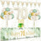 70 Geburtstag Deko, VICTERR Grün Gold Deko 70. Geburtstag Frau und Mann Deko Set, Extra Lange Größe Happy 70th Birthday Banner Hintergrund 274×37cm, Girlande Wimpel Konfetti Luftballons