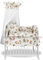 Baby Delux Beistellbett Set Babybett Komplett Set Stubenwagen weiß 90x40 mobil mit Rädern inkl. Bettwäsche Matratze (Teddy und Fuchs beige)