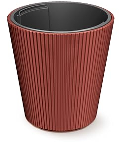 HappyFlower Blumentopf Modell Nr. PRX003 Größe 30 cm Pflanzkübel aus Kunststoff inkl. Einsatz, Runde Form, Übertöpf (Kupfer, ⌀ 29,9 cm, H 31,1 cm)