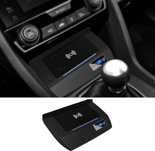 Wkopet Wireless Charger for Honda Civic 2016-2021,15W Fast Wireless Phone Charging Pad,Center Console Accessory Panel Wireless Car Charger for Any Qi Enabled Phone