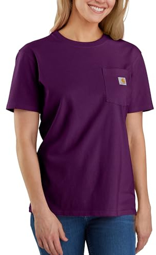 Carhartt Damen T-Shirt Loose Fit Heavyweight Short-Sleeve Pocket, Farbe:Eggplant, Größe:L
