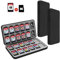 FYY Nintendo Switch Game Case Holder for Switch 2 Cartridge Case with 24 Game Card Slots & 48 Micro SD Card Slots, Hard Shell, Silicone Lining Black (2 Pcs)