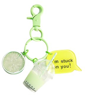 VICKYPOP Mignon Bubble Tea Porte-clés Macaron Boba Cup Porte-clés pour femmes et hommes