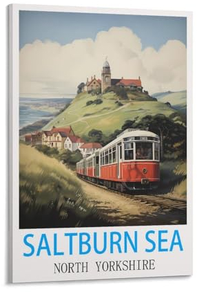 Saltburn Sea North Yorkshire Vintage-Reiseposter, 60 x 90 cm, Leinwandkunst, Poster und Wandkunst, Bilddruck, moderne Familienschlafzimmer-Dekoration