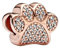 Wedanor Charme Rose Gold überzogene funkelnde Paw Print Charms-Anhänger 925 Sterling Silber Charm Bead Pendant für Europäische Armbänder und Halsketten