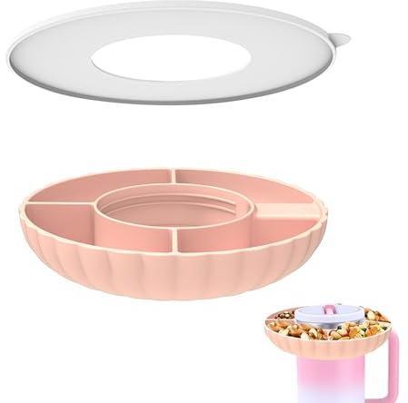 Niaciswe Silicone Snack Bowl Compatible 40oz, Snack Bowl for Stanley Cup, Stanley Cup 40oz Snack Bowl, Silicone Tumbler 40 Oz, Snack Tray, Snack Tray with Handle, Poud