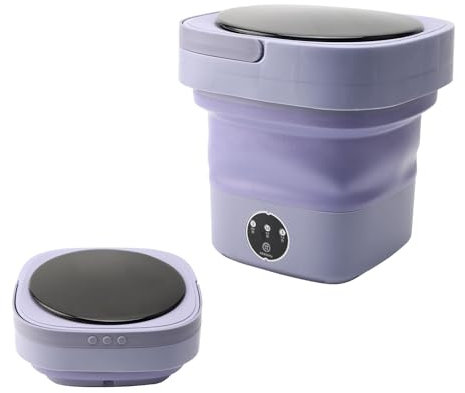 Nicoone Mini lavadora plegable, 8 l, para camping, con secadora, mini lavadora para calcetines, ropa interior, ropa de bebé, viajes, turismo, dormitorio