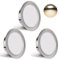 YindaLux 3er Set LED Einbaustrahler 230V 3W 4000K Neutralweiß, Ultra Flach 300LM Bohrloch 55-58mm und 15mm Flache, IP44 Möbeleinbauleuchte für Spiegelschrank, Gebürstet Nickel