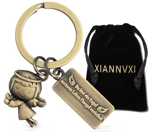 XIANNVXI Schutzengel Schlüsselanhänger Auto Engel Schlüsselanhänger Schutzengel Geschenke (Antikes Bronze)