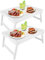 SHUESS 2 Pack White Bamboo Bed Tray - 41.5 x 30 x 20.5 cm Breakfast Tray with Folding Legs - Trays for Eating on Lap, Ideal for Bed, Sofa, Eating, Platters, Working, Serving, and Drawing